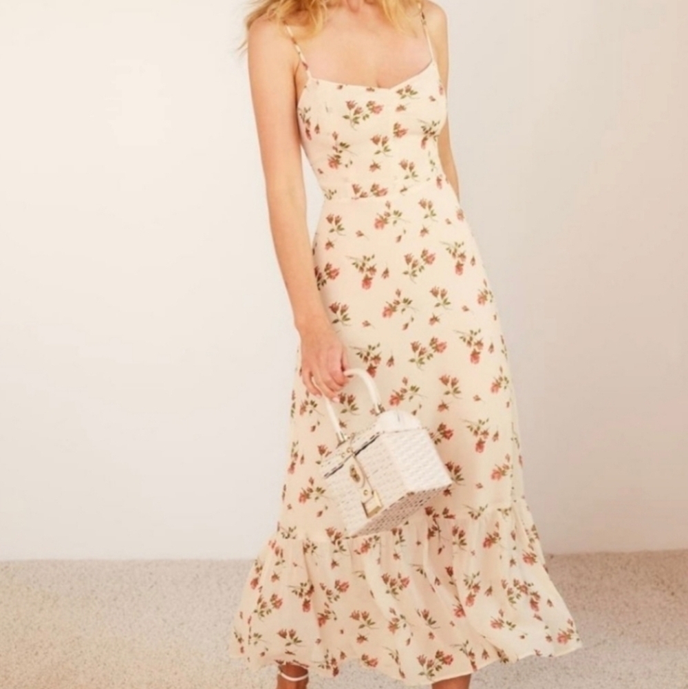 Reformation Rose Print Emersyn Summer Maxi Dress 12